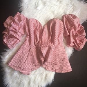 Gracia ~ Off-the-Shoulder Peplum Top